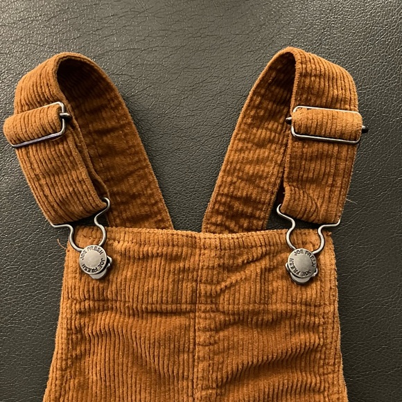 2/$25 Joe Fresh Rust/Brown Adjustable Strap Corduroy Skirt Romper With Pockets - Picture 3 of 6